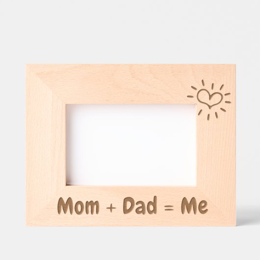 ベビーの写真ギフト、母+パパ=私の写真フレーム レーザー彫刻フレーム (正面)