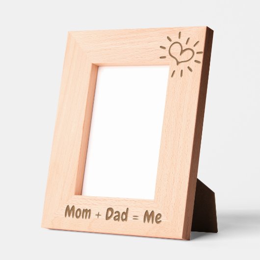 ベビーの写真ギフト、Mom + パパ= Me 5x7" レーザー彫刻フレーム (左)