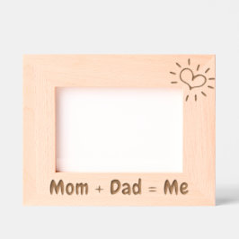 ベビーの写真ギフト、Mom + パパ= Me 5x7" レーザー彫刻フレーム