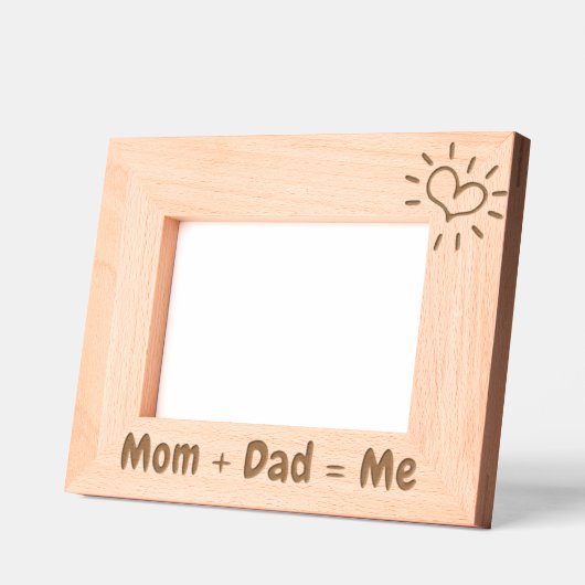 ベビーの写真ギフト、Mom + パパ= Me 5x7" レーザー彫刻フレーム (左)