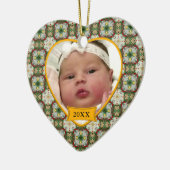 ベビーの写真クリスマリースパターン セラミックオーナメント (左)