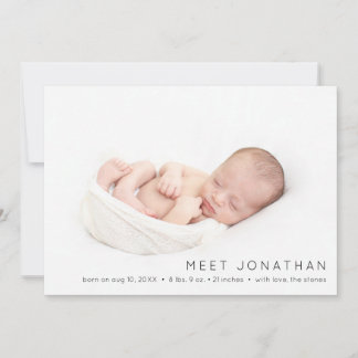 ベビーの写真モダン名Birth Announcement Card サンキューカード