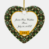 ベビーの写真記念日クリスマスツリーピネコーネ セラミックオーナメント (裏面)