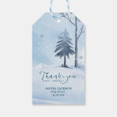 ベビーの冬の外の冷たいスノーフレークの赤ちゃんシャワー ギフトタグ (裏面)