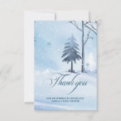 ベビーの冬の外の冷たいスノーフレークの赤ちゃんシャワー サンキューカード (正面)