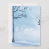 ベビーの冬の外の冷たいスノーフレークの赤ちゃんシャワー 招待状 (裏面)