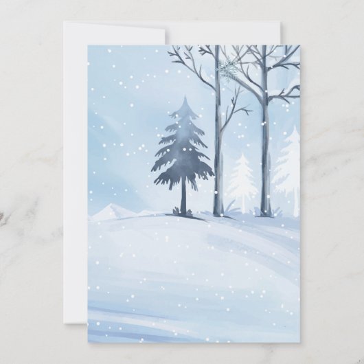 ベビーの冬の外の冷たいスノーフレークの赤ちゃんシャワー 招待状 (裏面)