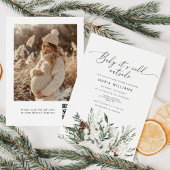 ベビーの冬の外の寒さ写真の赤ちゃんシャワー 招待状