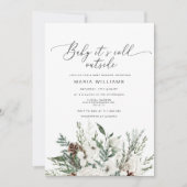 ベビーの冬の外の寒さ写真の赤ちゃんシャワー 招待状 (正面)