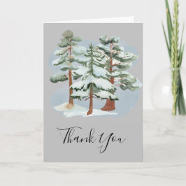 ベビーの冬の森の外の冷たい冷たい写真 サンキューカード