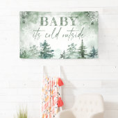 ベビーの冬の森の外の寒さ 横断幕 (インサイチュ)