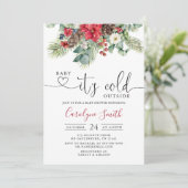 ベビーの冬の赤ちゃんシャワー外で寒さ 招待状 (スタンド正面)