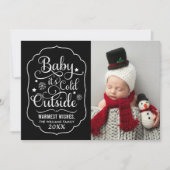 ベビーの冷たいアウトサイドブラックスクリプト写真 シーズンカード (正面)
