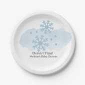 ベビーの冷たい冬のスノーフレークのデザート ペーパープレート (正面)