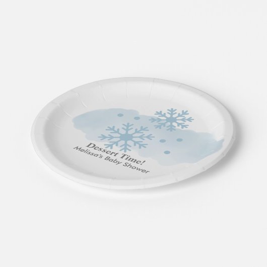 ベビーの冷たい冬のスノーフレークのデザート ペーパープレート (アングル)