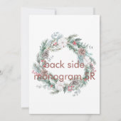 ベビーの冷たい外のかわいいキツネ雪の森 招待状 (裏面)