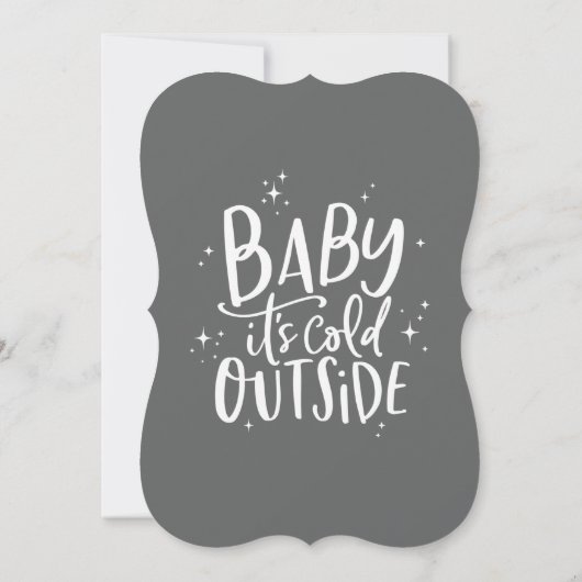 ベビーの冷たい外の休日のパーティーの招待。 セーブザデート (裏面)