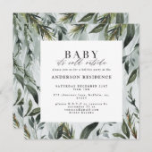 ベビーの冷たい外の休日のパーティーの招待。 案内状 (正面/裏面)