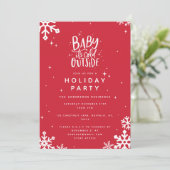 ベビーの冷たい外の休日パーティーの招待 セーブザデート (スタンド正面)