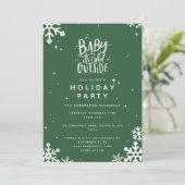 ベビーの冷たい外の休日パーティーの招待 セーブザデート (スタンド正面)