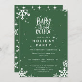 ベビーの冷たい外の休日パーティーの招待 セーブザデート (正面/裏面)