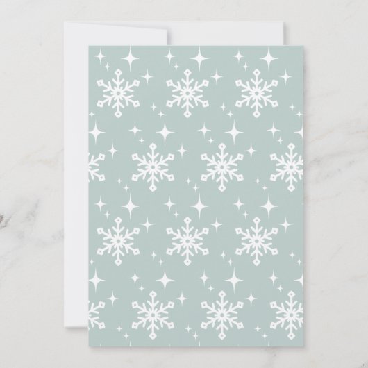 ベビーの冷たい外の休日パーティーの招待 セーブザデート (裏面)