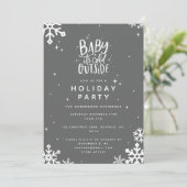 ベビーの冷たい外の休日パーティーの招待 セーブザデート (スタンド正面)