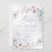 ベビーの冷たい外エレガント霜の赤ちゃんシャワー 招待状 (正面)