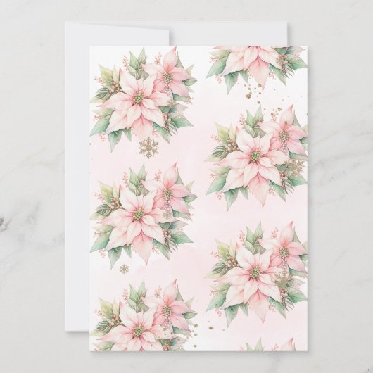 ベビーの冷たい外ピンクのクリスマスベビーシャワー 招待状 (裏面)