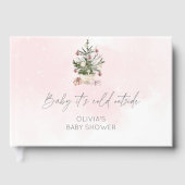 ベビーの冷たい外ピンクの赤ちゃんシャワー ゲストブック (正面)