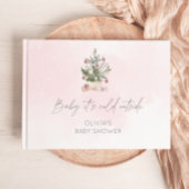 ベビーの冷たい外ピンクの赤ちゃんシャワー ゲストブック