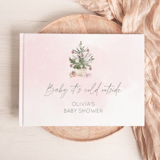 ベビーの冷たい外ピンクの赤ちゃんシャワー ゲストブック