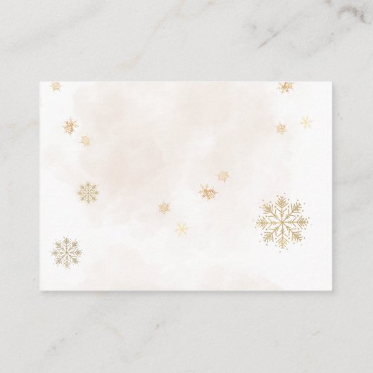 ベビーの冷たい外素朴鹿の冬の赤ちゃんシャワー エンクロージャーカード (裏面)