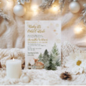 ベビーの冷たい外素朴鹿の冬の赤ちゃんシャワー 招待状