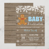 ベビーの冷たい屋外ジンジャーブレッドマンのベビーシャワー 招待状 (正面/裏面)