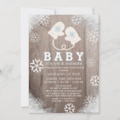 ベビーの冷たい屋外ブルードライブバイベビーシャワー 招待状 (正面)