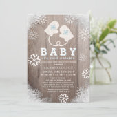 ベビーの冷たい屋外ブルードライブバイベビーシャワー 招待状 (スタンド正面)