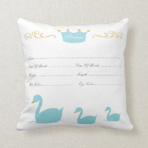 ベビーの出生証明書の枕