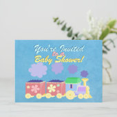 ベビーの列車のベビーシャワーの招待状 招待状 (スタンド正面)