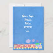 ベビーの列車のベビーシャワーの招待状 招待状 (裏面)