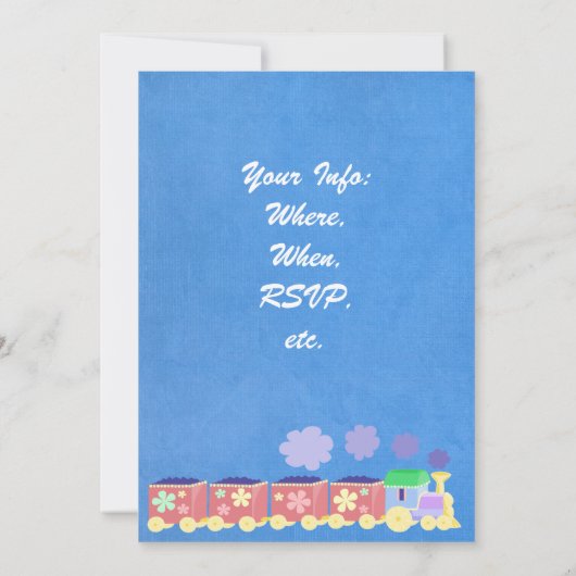 ベビーの列車のベビーシャワーの招待状 招待状 (裏面)