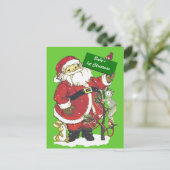 ベビーの初めてのクリスマスかわいいサンタ シーズンポストカード (スタンド正面)