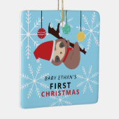 ベビーの初めてのクリスマスかわいいスロッスウィンターホリデイ セラミックオーナメント (右)