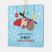 ベビーの初めてのクリスマスかわいいスロッスウィンターホリデイ セラミックオーナメント (左)