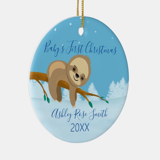 ベビーの初めてのクリスマスかわいいナマズ冬 セラミックオーナメント (右)