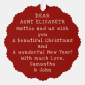 ベビーの初めてのクリスマスかわいいヴィンテージ写真の追加 オーナメントカード (裏面)