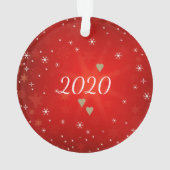 ベビーの初めてのクリスマスかわいい写真赤いハート オーナメント (裏面)