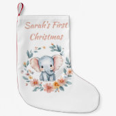 ベビーの初めてのクリスマスかわいい要素フローラ スモールクリスマスストッキング (正面)
