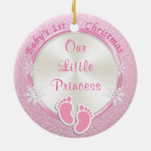 ベビーの初めてのクリスマスと写真と文字 セラミックオーナメント (裏面)