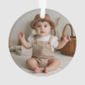 ベビーの初めてのクリスマスと誕生統計の写真 オーナメント (裏面)